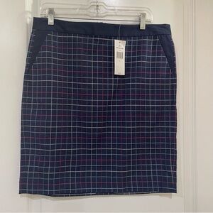 Tommy Hilfiger ladies checkered preppy skirt NWT half zip blue size‎ 10